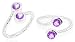 Round cut Amethyst Toe/Pinky Ring Sterling Silver