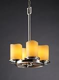 IMAGE OF Justice Design Group CNDL-8765-CREM-NCKL Brushed Nickel with Cream Shades CandleAria Dakota 4 Light