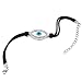 Tressa Sterling Silver .925 Hypoallergenic Colorless White CZ Hamsa Charm Evil Eye Rope Bracelet