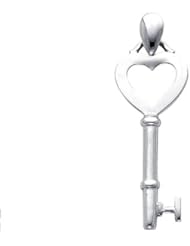 14K White Gold Key to My Heart Charm Pendant