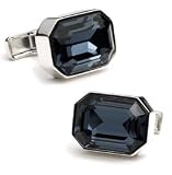 Blue Royal Crystal and Sterling Silver Cufflinks w/ Jewelry Box