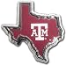 Texas A&M Aggies Texas Shaped Color Chrome Metal Auto Emblem