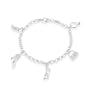 Sterling Silver Charm Bracelet with Purse, Sunglasses, Engagement Ring, High Heel, Cellphone Charms