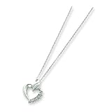 Sterling Silver Heart Diamond Necklace with 18 inch Sterling Silver chain by A Great Jewelry Co.