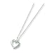Sterling Silver Heart Diamond Necklace with 18 inch Sterling Silver chain