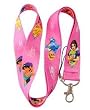 New Pink Disney Princess Lanyard Key Chain Holder