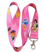 New Pink Disney Princess Lanyard Key Chain Holder