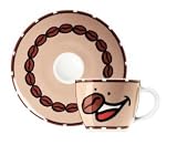 Espresso Coffee Mug and Saucer Set, My Little Darling, Smiley Face, Coffee Mug Set in Gift Box  from Cups and Saucers - Espresso