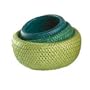 Bambu 070801 double wall bamboo baskets, green color scheme.