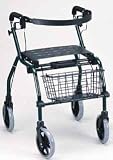 Deluxe Rollator - Drak Green. This Aluminum frame walker rollator with back support has8 wheels, Locking hand brakesSimple folding system for storage and transporting Weight capacity: 300 lbs.