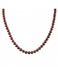 14K 6.5mm dyed cranberry freshwater cultured pearl necklace, 18"