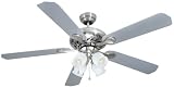 Hardware House 464792 Luxor 52-Inch Ceiling Fan Satin Nickel