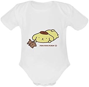 Findom Pom Pom Purin Baby White Powder Organic Short Sleeve One Piece 24months