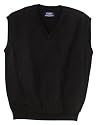 NEW Port Authority Signature - Fine-Gauge V-Neck Sweater Vest Black-L