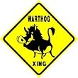 WARTHOG CROSSING wild boar pig hog sign