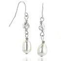 Sterling Silver Fresh Water Pearl Long Wire Earring