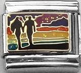 Clearly Charming Couple Walking on the Beach at Sunset Italian Charm