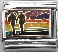 Clearly Charming Couple Walking on the Beach at Sunset Italian Charm