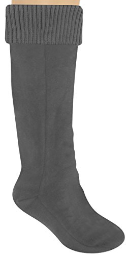 Capelli New York Fleece Ladies Tall Rain Boot Liner With Rib Knit Cuff