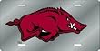 Arkansas Razorbacks Silver Laser Cut License Plate - SET OF 6 - Sports Merchandise