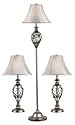 Kenroy Home 80007SIL Cerise Table and Floor Lamp, 3 Pack, Silver