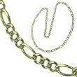 14K Yellow Gold, White Pave Figaro Chain