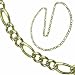 14K Yellow Gold, White Pave Figaro Chain