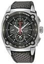 Seiko Men's Sportura Retrograde Leather Band Chronograph Alarm Watch Model SNAA95P2