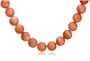 10mm Round Orange Agate Beaded Necklace, 16"