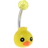 Yellow Little DUCKY FACE Belly Ring
