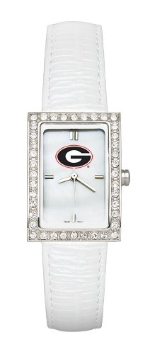 Georgia Bulldogs Ladies Allure Watch White Leather Strap