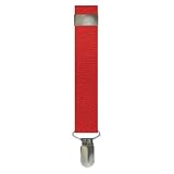 Red 1 Silver Clip-On Suspenders