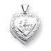 14k White Gold I Love you Heart Locket