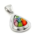 Multi-color Millefiori Drop Pendant