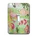 Florene Décor II - Pink and Green Fish Coral and Undersea Plants - Light Switch Covers - single toggle switch