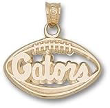 Florida Gators Pierced Gators Football Pendant - 14KT Gold Jewelry