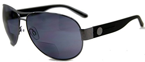In Style Eyes Stylin C Moore Aviator Nearly Invisible Line Bifocal Sunglasses