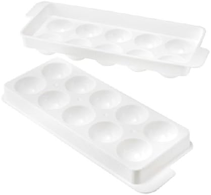 Foxnovo Portable 10-Cell Sphere Shaped DIY Plastic Ice Cube Tray Round Ice Ball Maker Mould Mold (White)