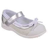 31HAcUnIQ9L. SL160  Pediped Flex Toddler Mary Jane Shoes Fabric Jenna Silver Glitter