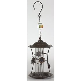 Hayes 12113 Kingsley Bird Feeder, Restoration Bronze, Clear Plastic and Blue Beads by