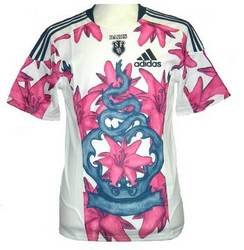 Stade Francais Home 2011/12 Replica S/S Rugby Shirt White/Pink/Multi - size L Stade Francais Home 2011/12 Replica S/S Rugby Shirt White/Pink/Multi - size L
