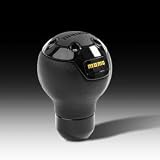 MOMO Nero Manual Shifter Knob Black leather with glossy black insert