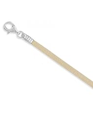 MMA Silver - 16 inch+ 2 inch Extension Tan Suede Necklace