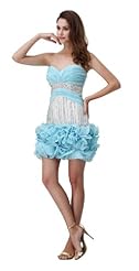 Chiffon Beaded Sheath Sweetheart Prom Dress/Mini Dress 