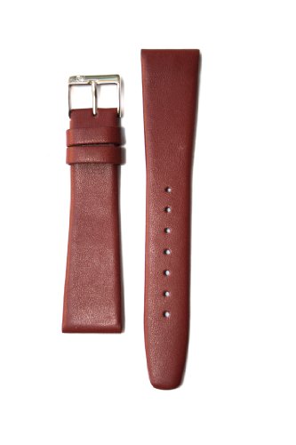 20mm Burgundy Flat Calfskin Watchband with S/S Buckle