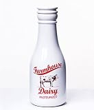 Vintage Style Stoneware Milk Bottle with Cap, Use As Creamer, Vase, Decorative, 9.25