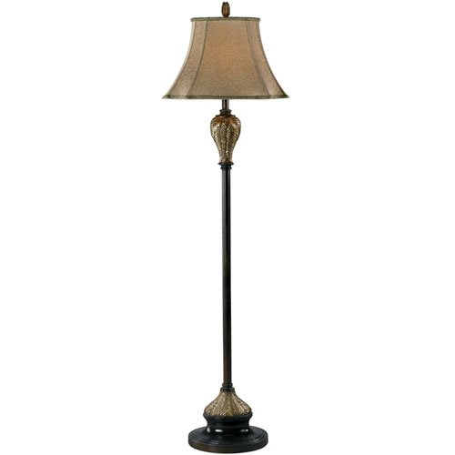 Kenroy Home Bermuda Floor Lamp with 18 inch Gold Print shade