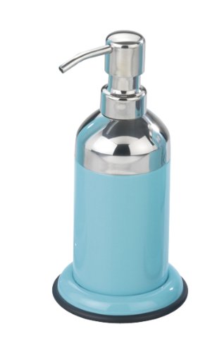 WENKO 18440100 Seifenspender Retoro - Edelstahl, &Oslash; 9 x 19 cm, blau gl&auml;nzend Preisvergleich