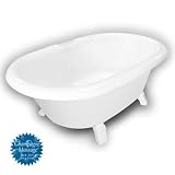 American Bath Factory B1-3720-WW-DM3-M2-45-WH-C1-CD Duchess Double Ended Clawfoot Bathtub in White,