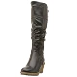 Pazzo Women's Tyler Slouch Wedge Boot,Dark Brown,6 M